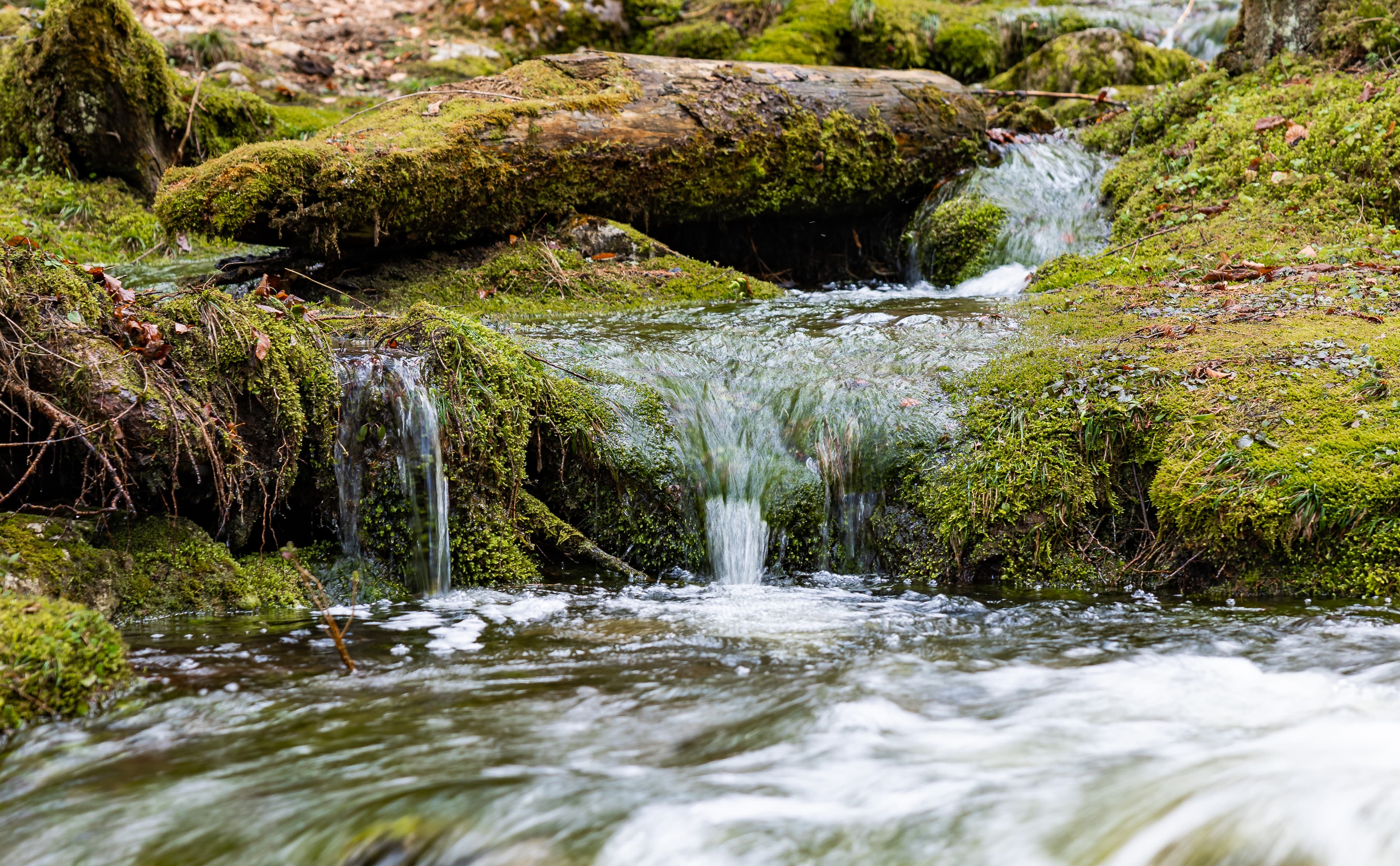 Steine im fließenden Wasser
